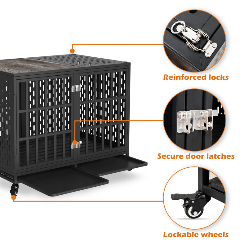 Tucker Murphy Pet Darrek Heavy Duty Dog Crate Kennel for High Anxiety Dogs Pet Cage Indoor Reviews Wayfair Canada